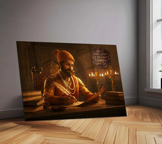 Chhatrapati Shivaji Maharaj Metal Frame | Warrior King Wall Art | Metal Frame 09 - TURTLEWINGS