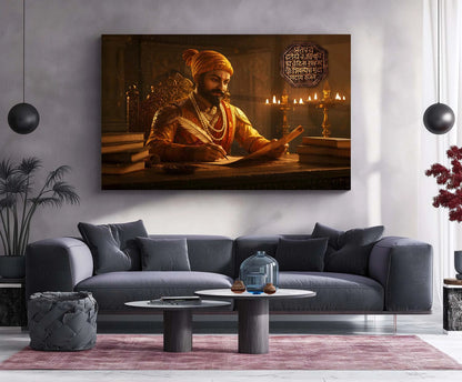 Chhatrapati Shivaji Maharaj Metal Frame | Warrior King Wall Art | Metal Frame 09 - TURTLEWINGS
