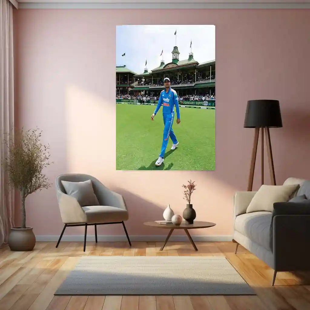 Shubman Gill | Rising Star of Indian Cricket Metal Frame Elegance, Focus & Modern Cricket Excellence Wall Art - TURTLEWINGS 