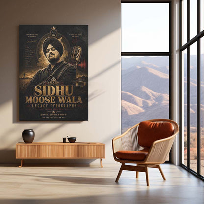 Sidhu Moose Wala – Legacy Typography | Punjabi Music Icon Metal Frame | Legends Never Fade Wall Art by TurtleWings