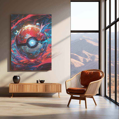 Master Ball Metal Poster – Iconic Pokémon Symbol in HD Design - TURTLEWINGS