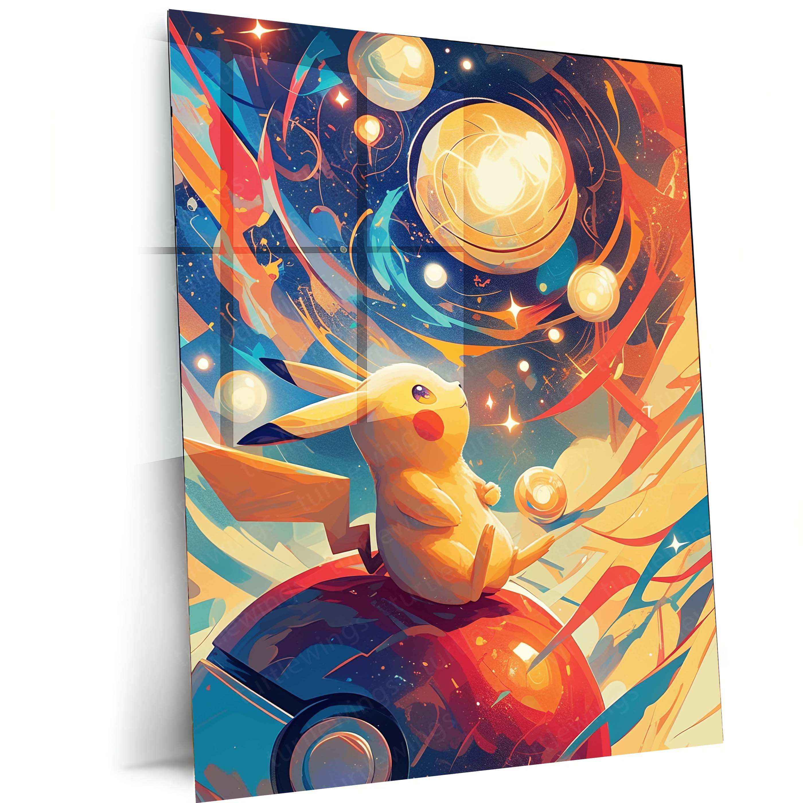 Pikachu Pokémon Illustration Poster – Gazing into the Electric Future ...