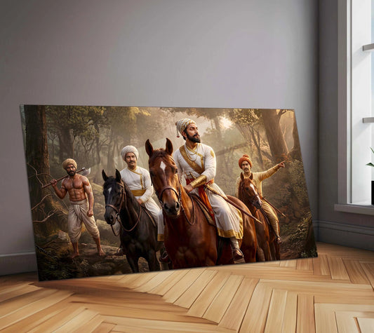 Chhatrapati Shivaji Maharaj Metal Frame | Warrior King Wall Art 01 - TURTLEWINGS