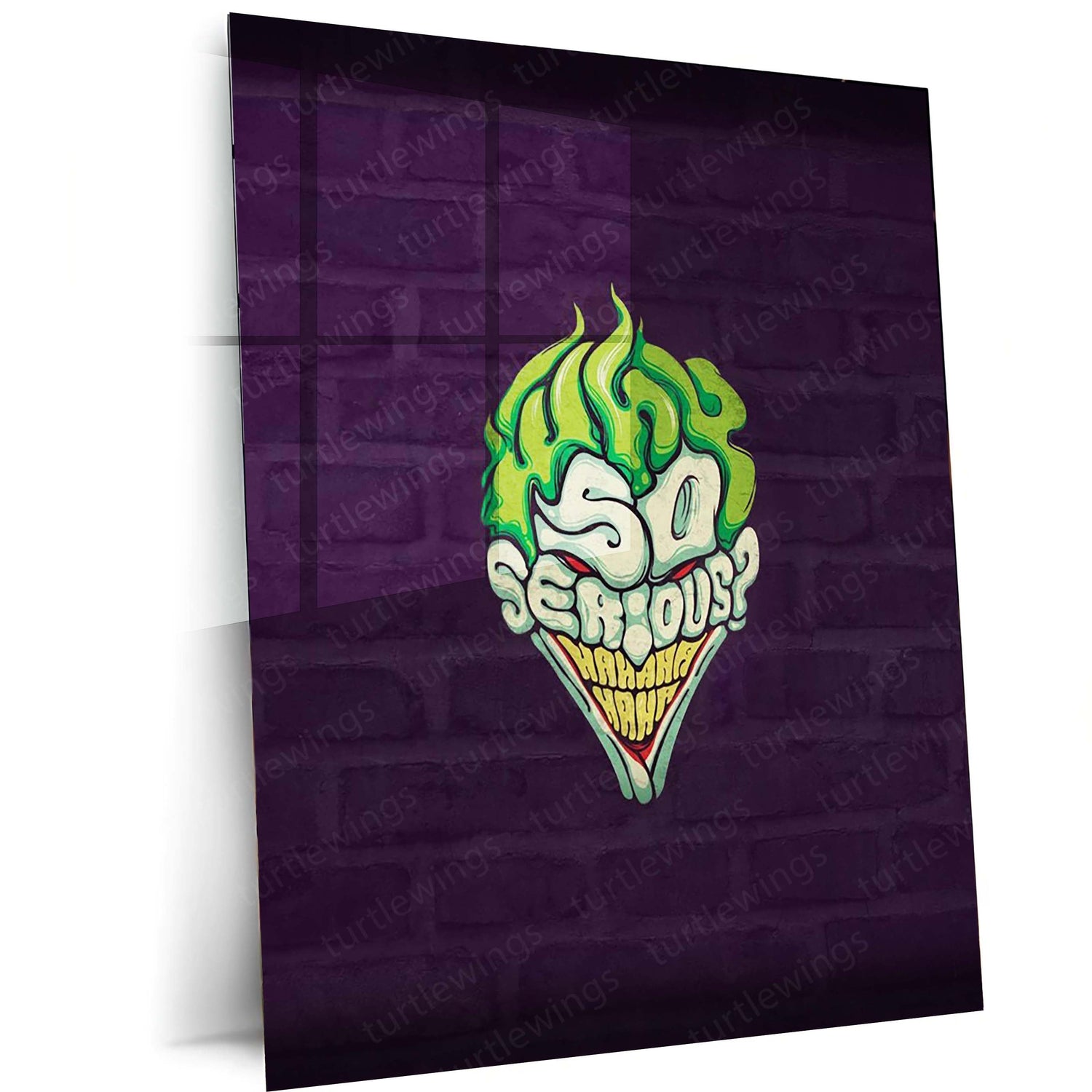 “Why So Serious?” Joker Metal Frame – Dark Knight Villain Poster | Iconic DC Wall Art | Gritty Cinema-Inspired Decor - TURTLEWINGS