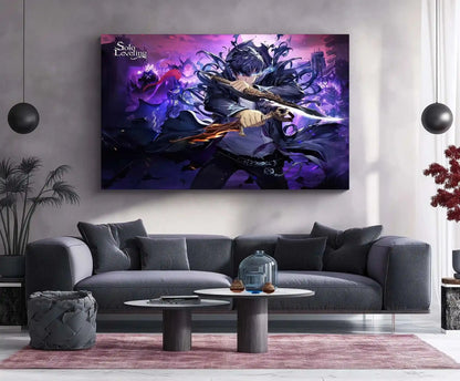 Solo Leveling Metal Poster | Sung Jin-Woo Shadow Monarch Wall Art | Anime Manhwa Decor 14 - TURTLEWINGS