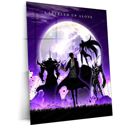 Solo Leveling Metal Poster | Sung Jin-Woo Shadow Monarch Wall Art | Anime Manhwa Decor 01 - TURTLEWINGS