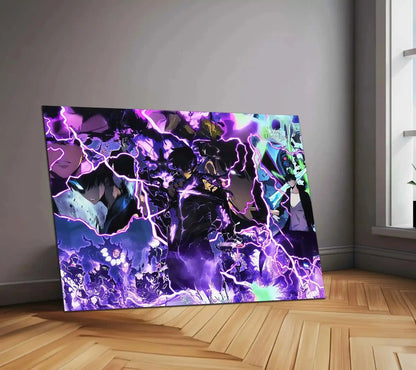 Solo Leveling Metal Poster | Sung Jin-Woo Shadow Monarch Wall Art | Anime Manhwa Decor 02 - TURTLEWINGS