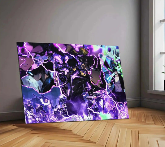 Solo Leveling Metal Poster | Sung Jin-Woo Shadow Monarch Wall Art | Anime Manhwa Decor 02 - TURTLEWINGS