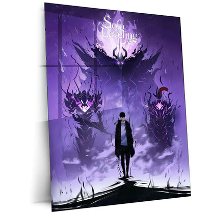 Solo Leveling Metal Poster | Sung Jin-Woo Shadow Monarch Wall Art | Anime Manhwa Decor 03 - TURTLEWINGS