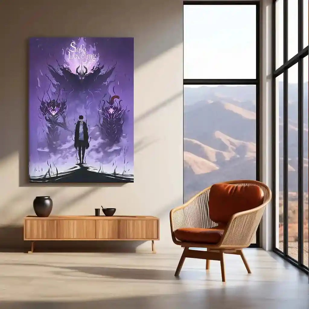 Solo Leveling Metal Poster | Sung Jin-Woo Shadow Monarch Wall Art | Anime Manhwa Decor 03 - TURTLEWINGS