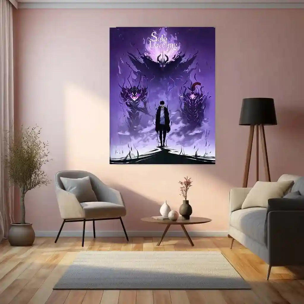 Solo Leveling Metal Poster | Sung Jin-Woo Shadow Monarch Wall Art | Anime Manhwa Decor 03 - TURTLEWINGS