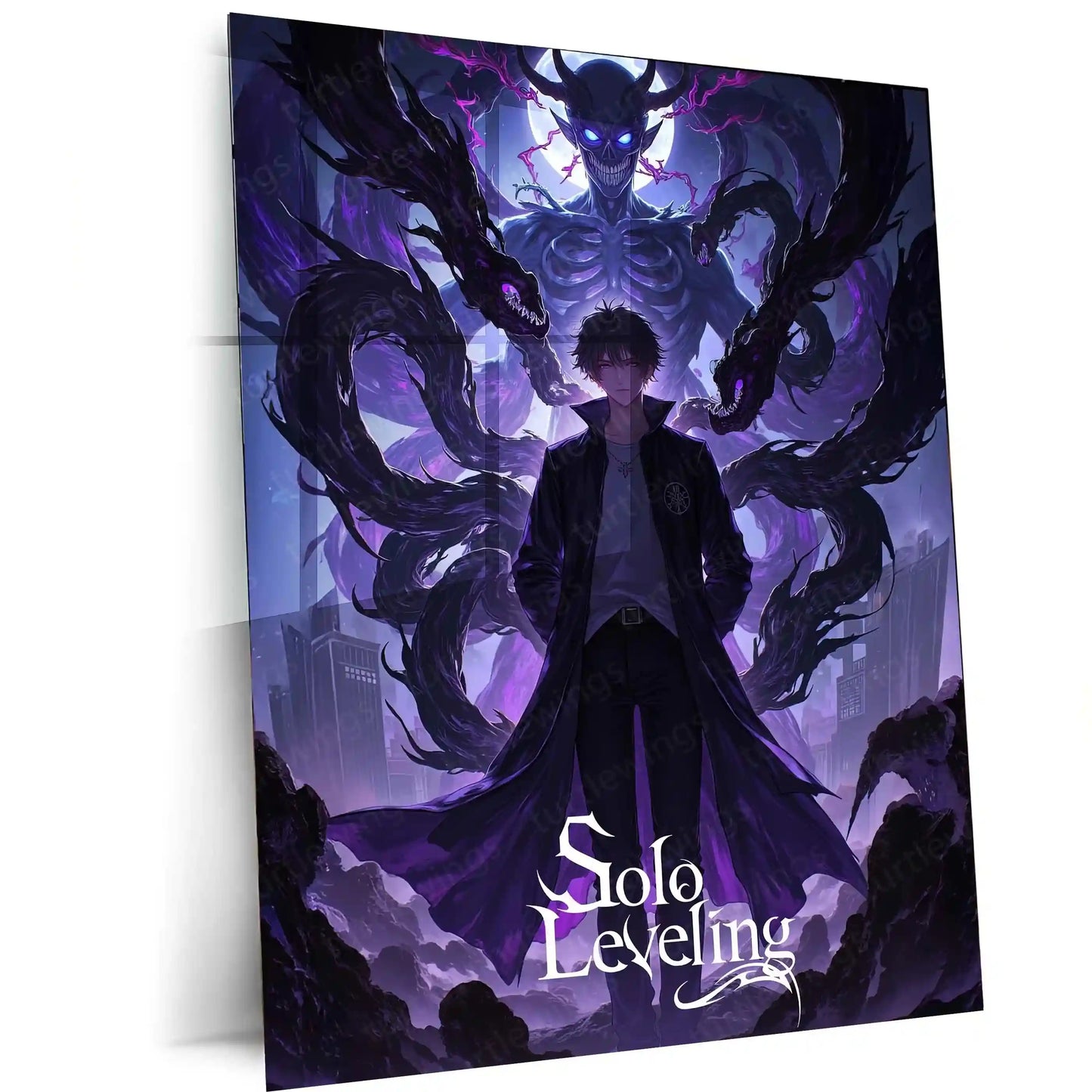 Solo Leveling Metal Poster | Sung Jin-Woo Shadow Monarch Wall Art | Anime Manhwa Decor 05 - TURTLEWINGS