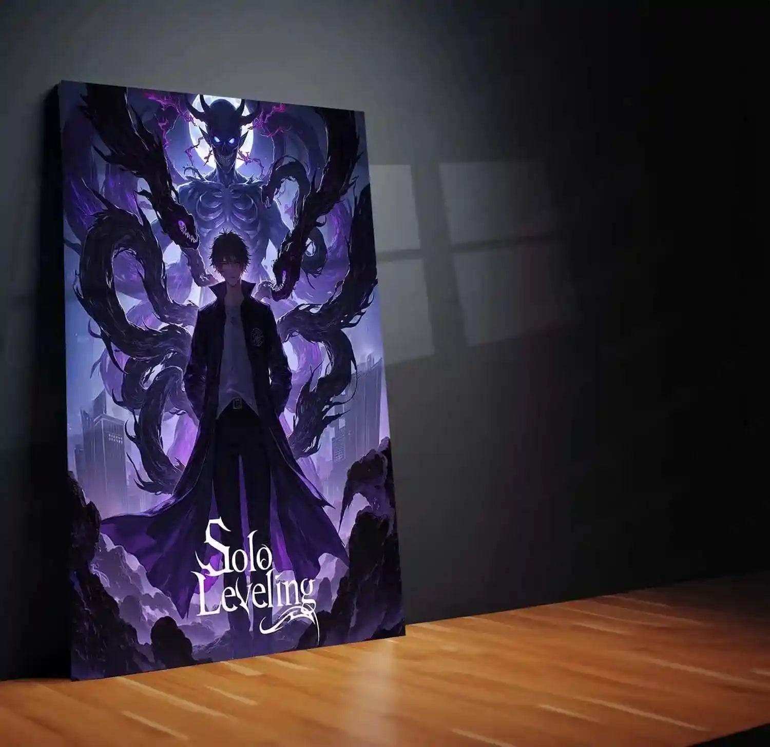 Solo Leveling Metal Poster | Sung Jin-Woo Shadow Monarch Wall Art | Anime Manhwa Decor 05 - TURTLEWINGS