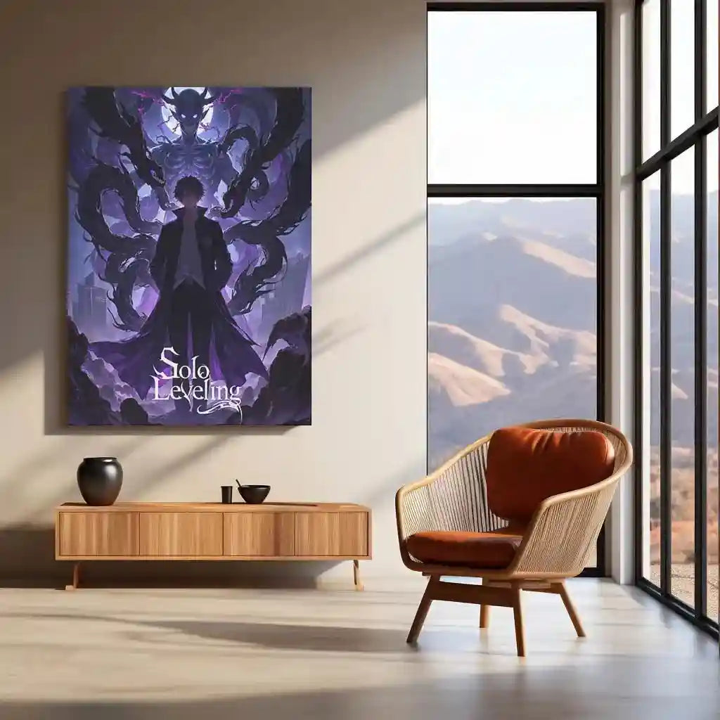 Solo Leveling Metal Poster | Sung Jin-Woo Shadow Monarch Wall Art | Anime Manhwa Decor 05 - TURTLEWINGS