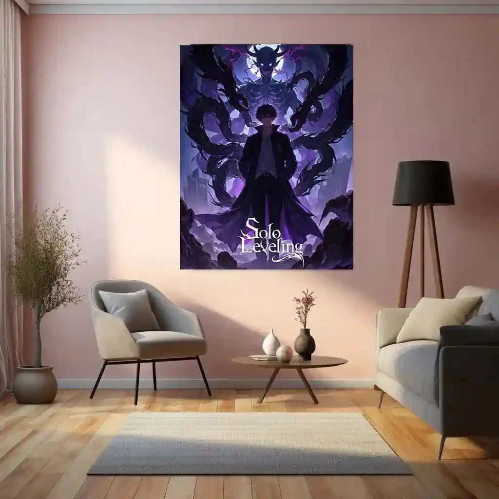 Solo Leveling Metal Poster | Sung Jin-Woo Shadow Monarch Wall Art | Anime Manhwa Decor 05 - TURTLEWINGS