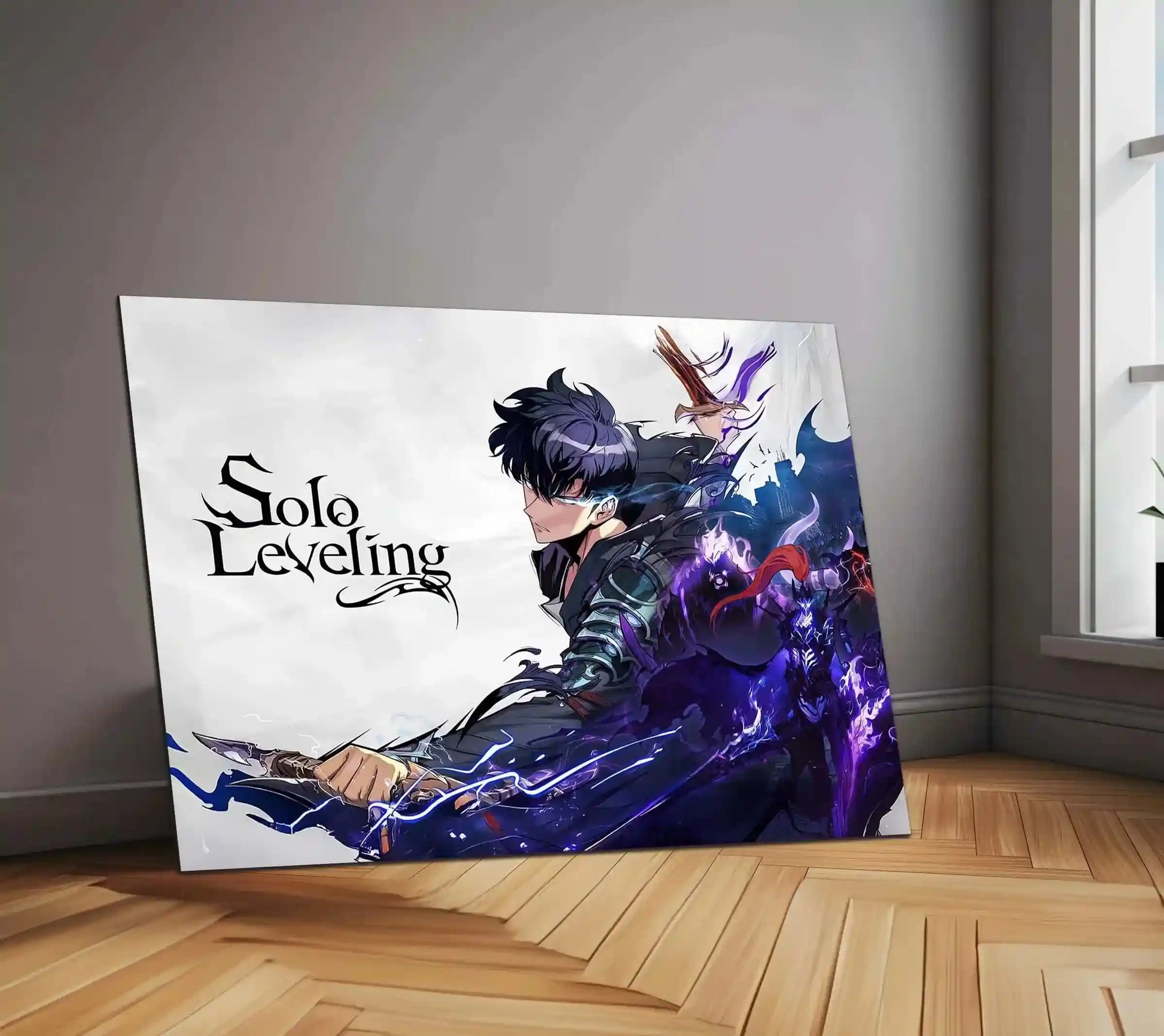 Solo Leveling Metal Poster | Sung Jin-Woo Shadow Monarch Wall Art | Anime Manhwa Decor 06 - TURTLEWINGS