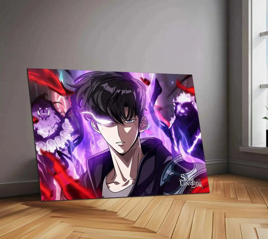 Solo Leveling Metal Poster | Sung Jin-Woo Shadow Monarch Wall Art | Anime Manhwa Decor 07 - TURTLEWINGS