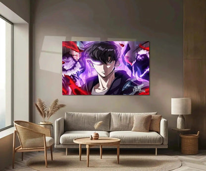Solo Leveling Metal Poster | Sung Jin-Woo Shadow Monarch Wall Art | Anime Manhwa Decor 07 - TURTLEWINGS