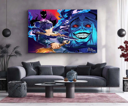 Solo Leveling Metal Poster | Sung Jin-Woo Shadow Monarch Wall Art | Anime Manhwa Decor 08 - TURTLEWINGS
