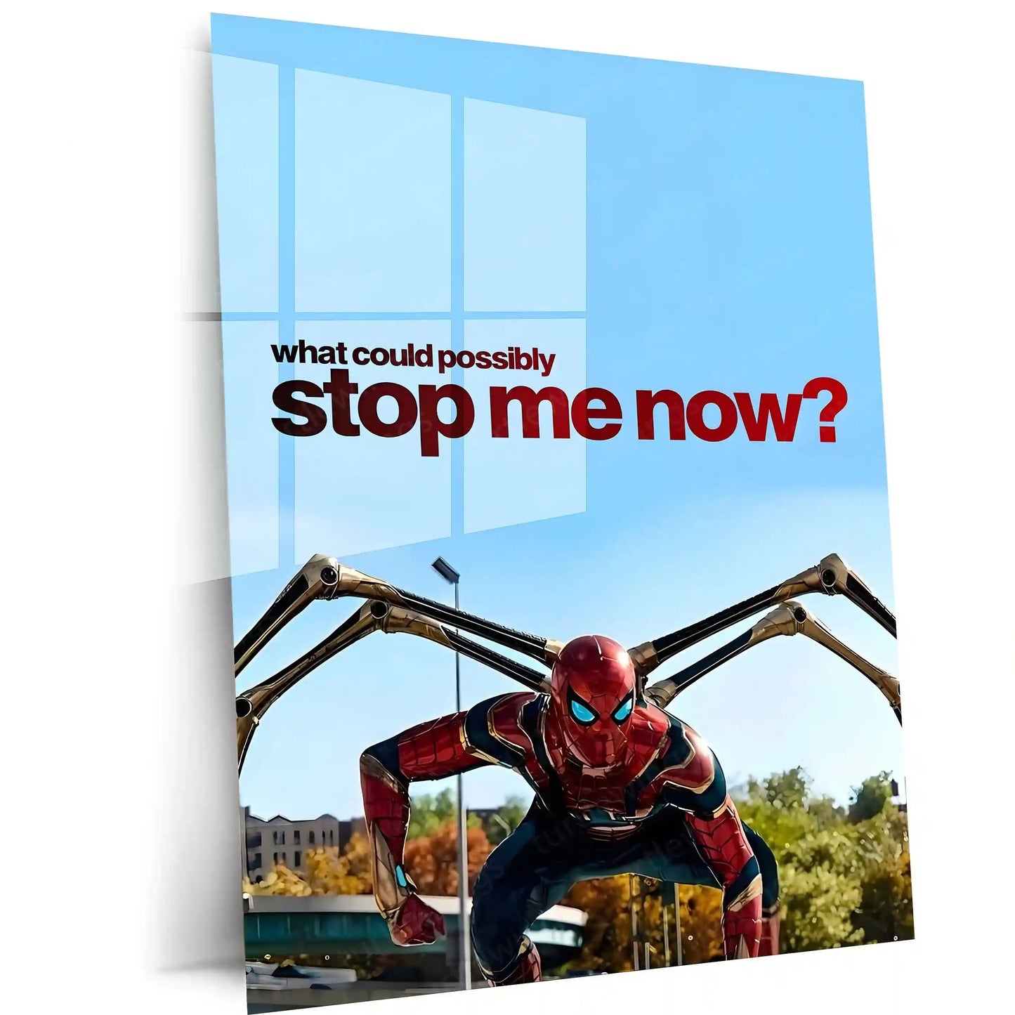 Quote Metal Poster | Spider-Man – What Could Possibly Stop Me Now? Metal Frame Unstoppable Mindset, Limitless Power & Modern Hero Motivation Wall Art | Superhero Quote Metal Poster - TURTLEWINGS 