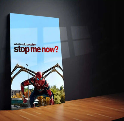 Quote Metal Poster | Spider-Man – What Could Possibly Stop Me Now? Metal Frame Unstoppable Mindset, Limitless Power & Modern Hero Motivation Wall Art | Superhero Quote Metal Poster - TURTLEWINGS 