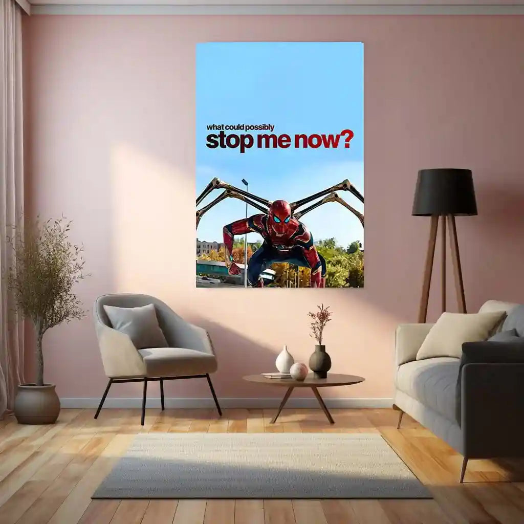 Quote Metal Poster | Spider-Man – What Could Possibly Stop Me Now? Metal Frame Unstoppable Mindset, Limitless Power & Modern Hero Motivation Wall Art | Superhero Quote Metal Poster - TURTLEWINGS 