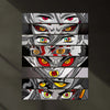 Demon Slayer Upper Moon Split Panel Metal Poster Set (8 Pieces – 400x100 mm Each) | Anime Villain Eyes Wall Art | Multi-Panel Demon Slayer Decor