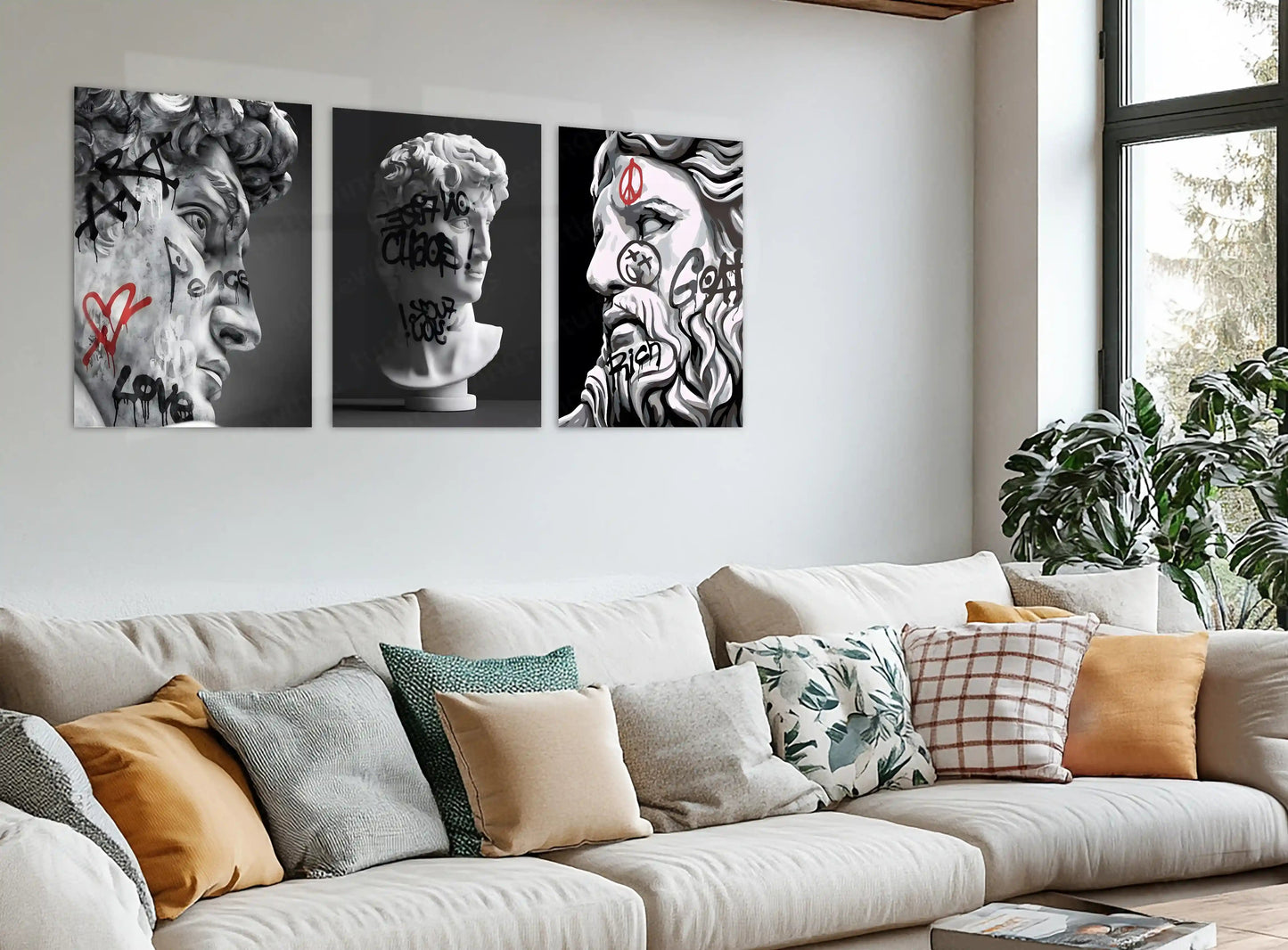 Rebel Renaissance – Luxury Street Art Metal Poster Set of 3 | Modern Luxury Wall Frames | Bold Urban Aesthetic - TURTLEWINGS
