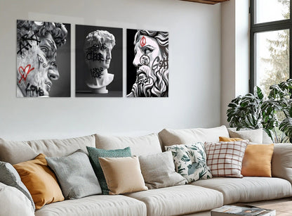 Rebel Renaissance – Luxury Street Art Metal Poster Set of 3 | Modern Luxury Wall Frames | Bold Urban Aesthetic - TURTLEWINGS