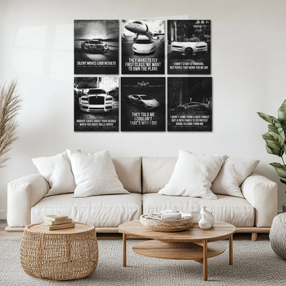 Motivational Metal Poster Set of 6 – Inspirational Wall Frame Decoretal wall frame set - TURTLEWINGS