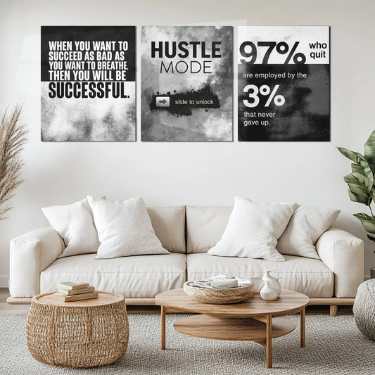 Motivational Metal Poster Set of 3 – Inspirational Wall Frame Décoretal wall frame set - TURTLEWINGS