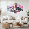 Roronoa Zoro Metal Poster Set of 5 – Split Wall Art | One Piece Swordsman Edition | Anime Metal Frame Collection