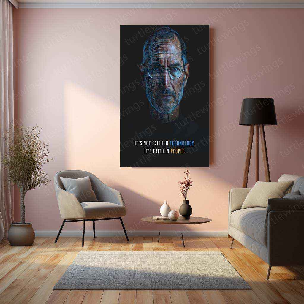 Steve Jobs Metal Poster | Apple Visionary Wall Art | Innovation & Leadership Decor - TURTLEWINGS