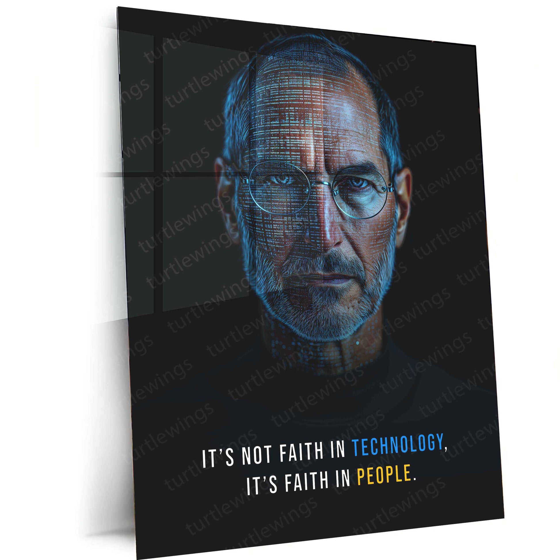Steve Jobs Metal Poster | Apple Visionary Wall Art | Innovation & Leadership Decor - TURTLEWINGS