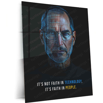 Steve Jobs Metal Poster | Apple Visionary Wall Art | Innovation & Leadership Decor - TURTLEWINGS