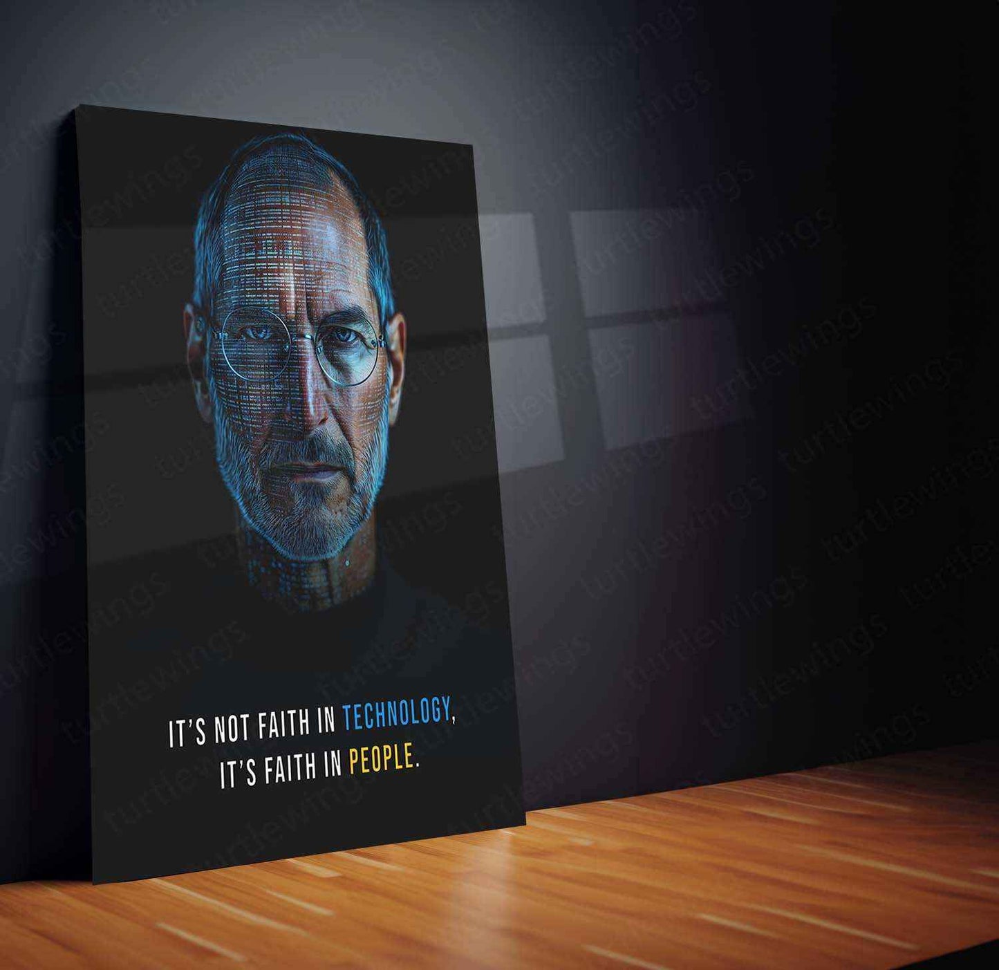 Steve Jobs Metal Poster | Apple Visionary Wall Art | Innovation & Leadership Decor - TURTLEWINGS
