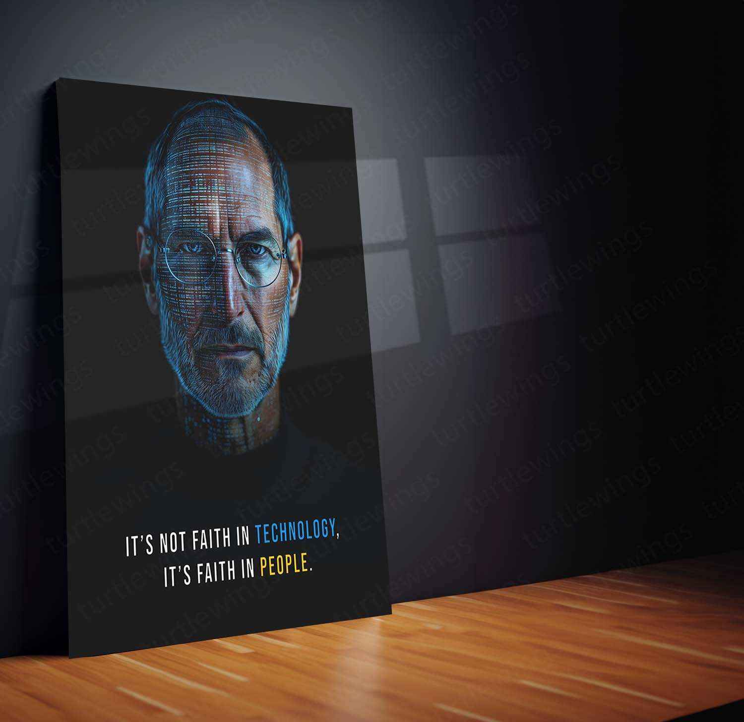 Steve Jobs Metal Poster | Apple Visionary Wall Art | Innovation & Leadership Decor - TURTLEWINGS