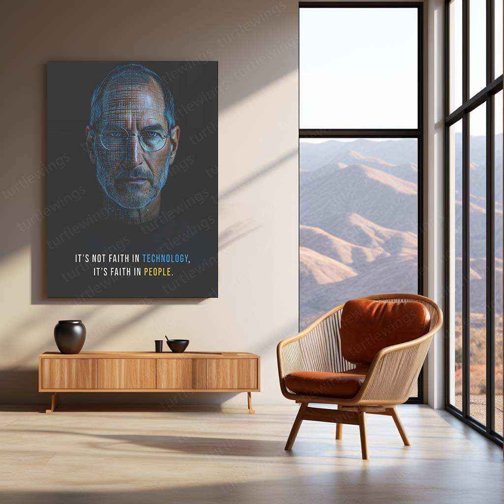 Steve Jobs Metal Poster | Apple Visionary Wall Art | Innovation & Leadership Decor - TURTLEWINGS