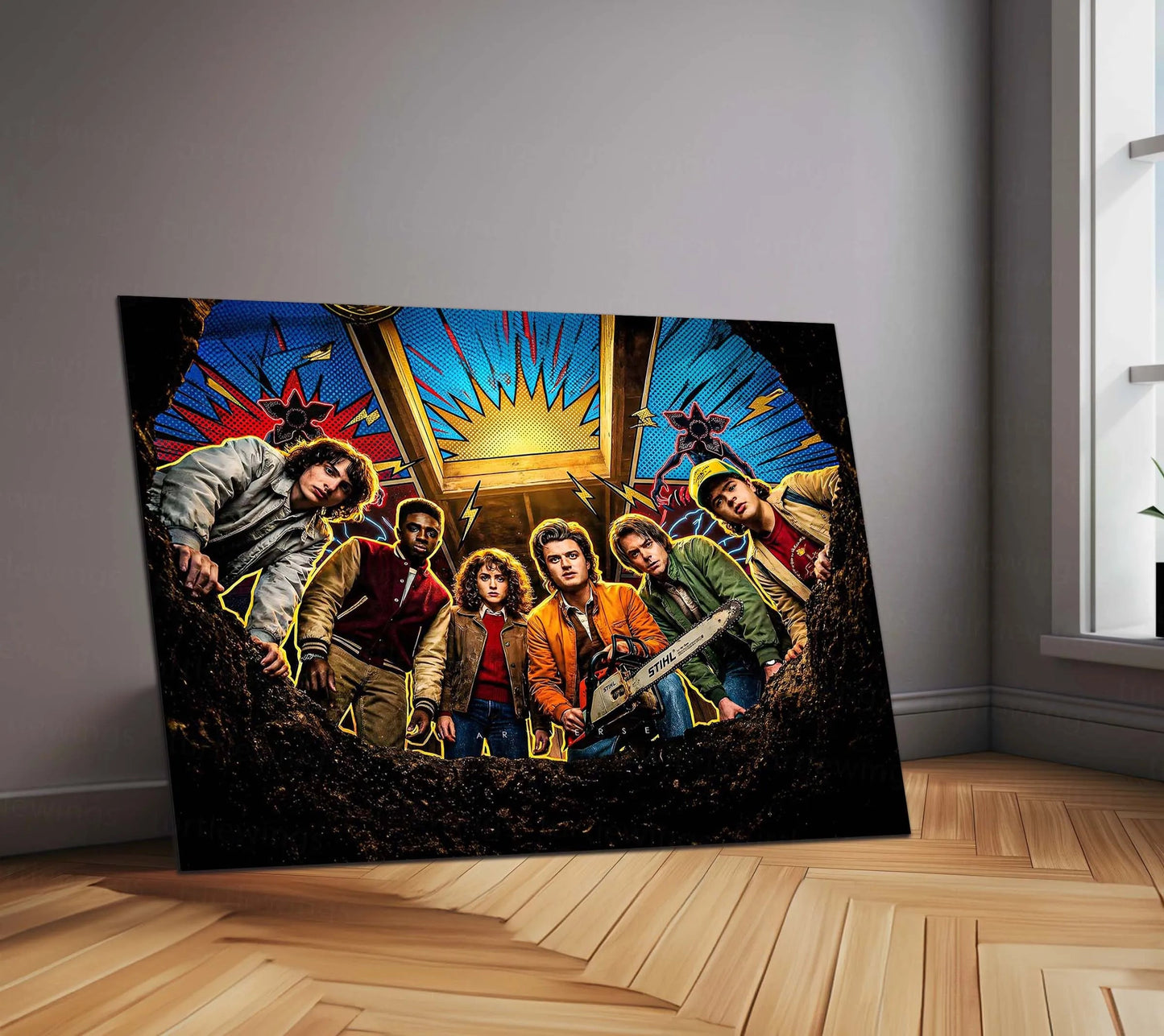 Movies & Series Metal Poster | Stranger Things Metal Frame | Dark Sci-Fi Wall Art | Upside Down Inspired Metal Poster 02 - TURTLEWINGS