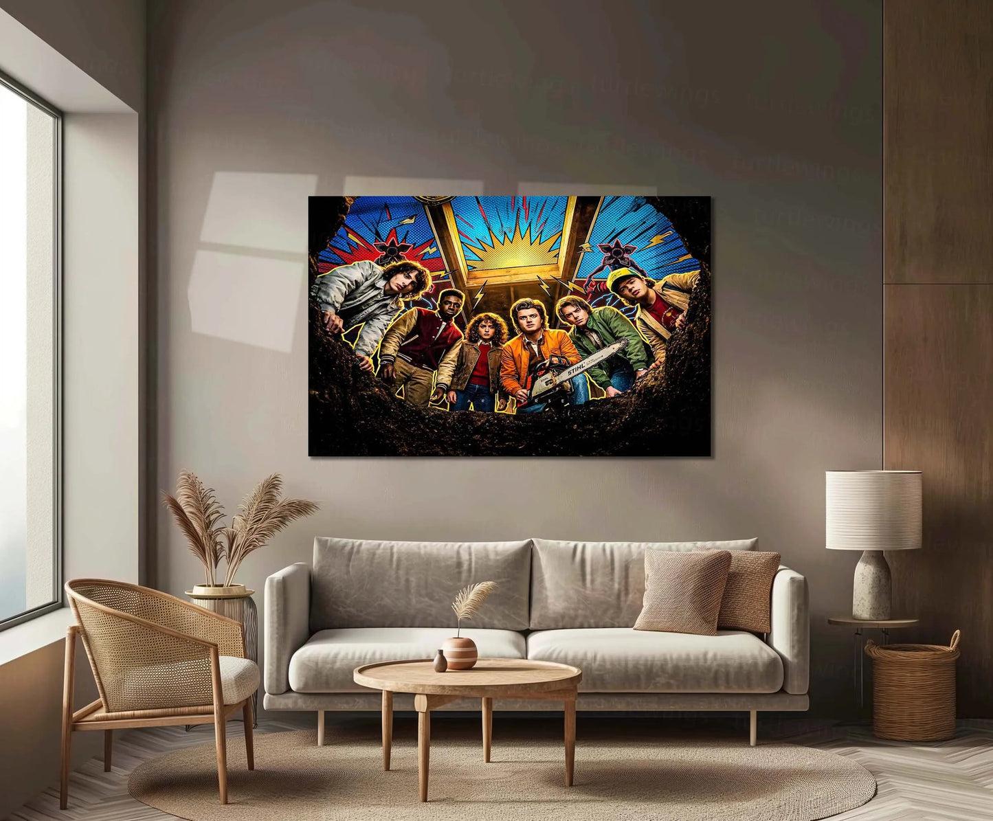 Movies & Series Metal Poster | Stranger Things Metal Frame | Dark Sci-Fi Wall Art | Upside Down Inspired Metal Poster 02 - TURTLEWINGS