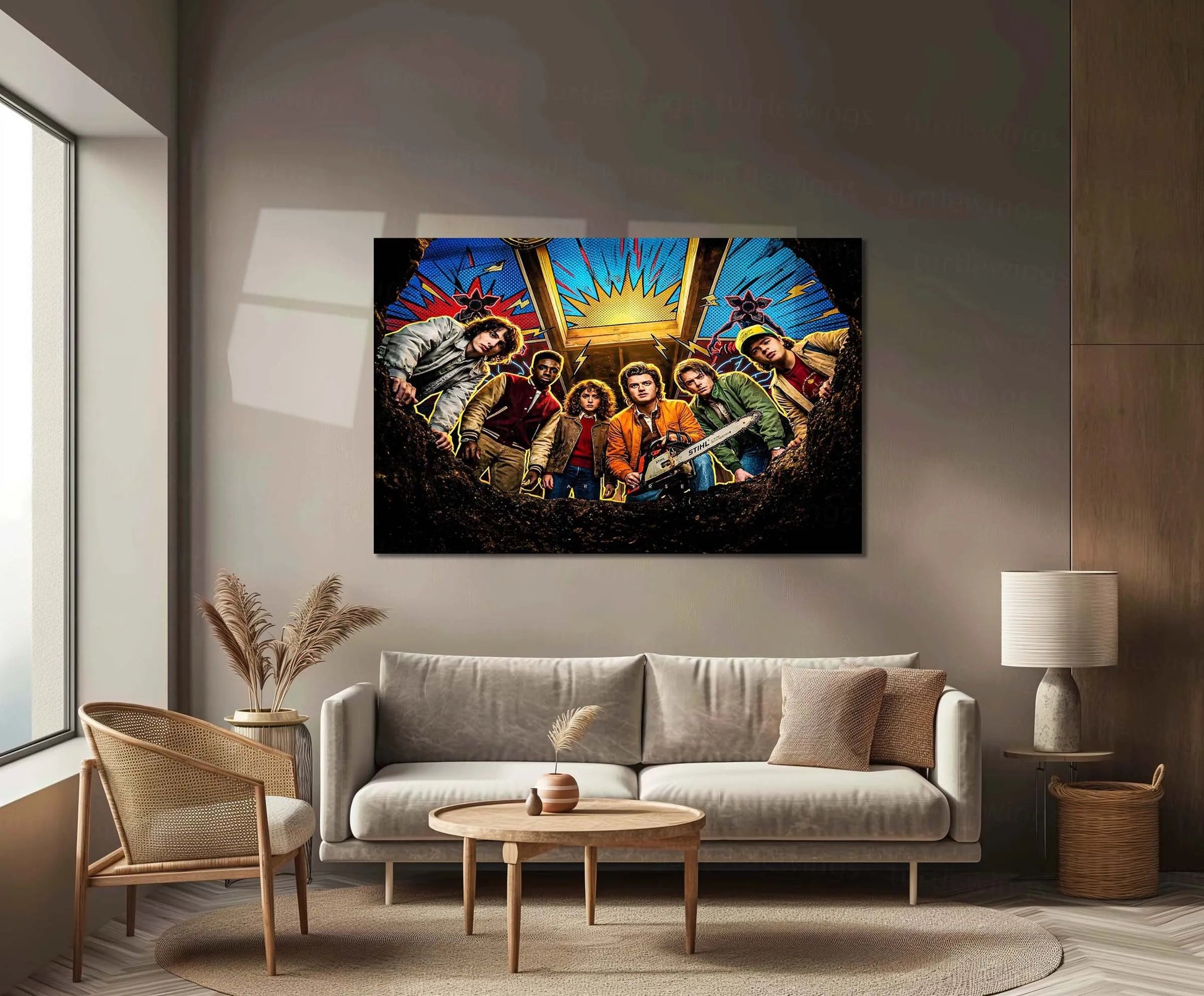 Movies & Series Metal Poster | Stranger Things Metal Frame | Dark Sci-Fi Wall Art | Upside Down Inspired Metal Poster 02 - TURTLEWINGS