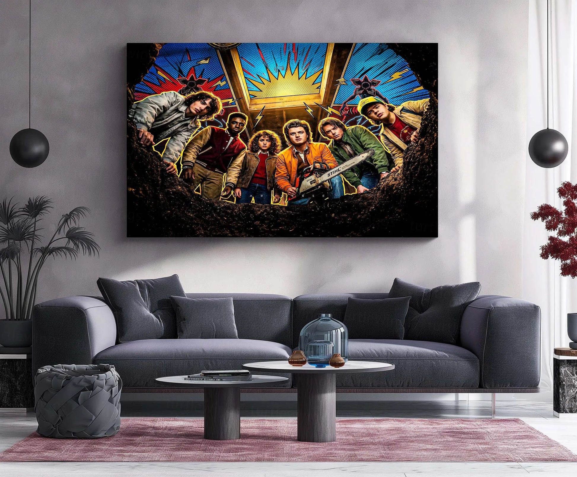 Movies & Series Metal Poster | Stranger Things Metal Frame | Dark Sci-Fi Wall Art | Upside Down Inspired Metal Poster 02 - TURTLEWINGS