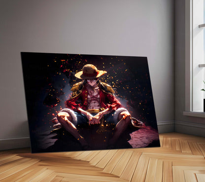 Luffy – Metal Frame | One Piece Anime Wall Art | Monkey D. Luffy Poster for Otaku & Straw Hat Pirates Fans 01