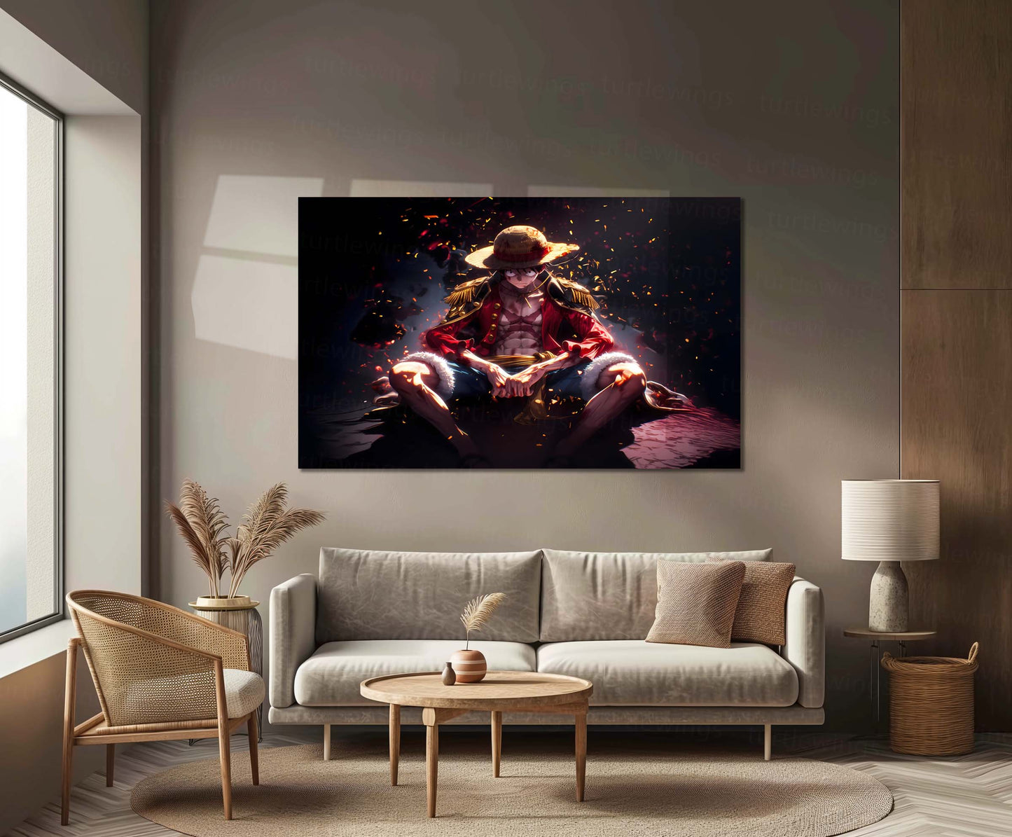 Luffy – Metal Frame | One Piece Anime Wall Art | Monkey D. Luffy Poster for Otaku & Straw Hat Pirates Fans 01