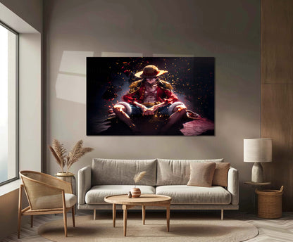 Luffy – Metal Frame | One Piece Anime Wall Art | Monkey D. Luffy Poster for Otaku & Straw Hat Pirates Fans 01