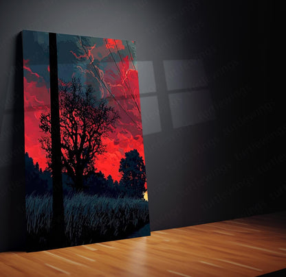 Movies & Series Metal Poster Set of 3 | Stranger Things Storm Horizon Triptych Wall Art