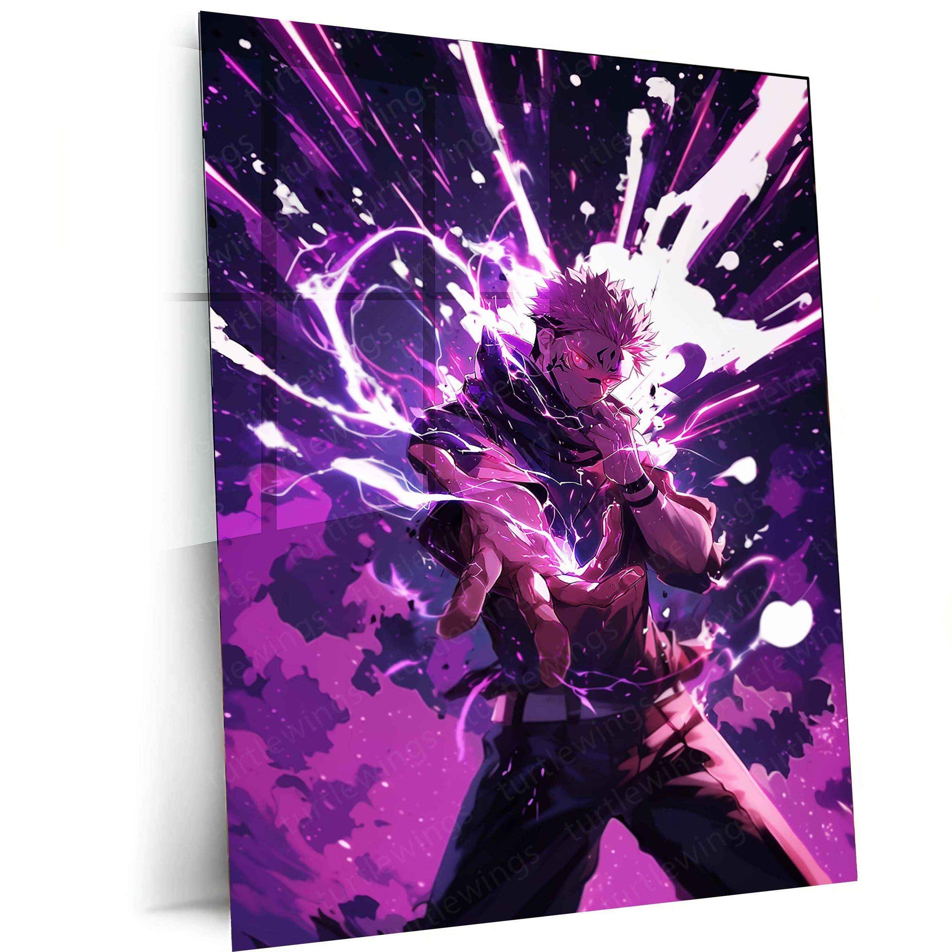 Sukuna Metal Poster – King of Curses | Jujutsu Kaisen Wall Art | Dark Power Decor - TURTLEWINGS