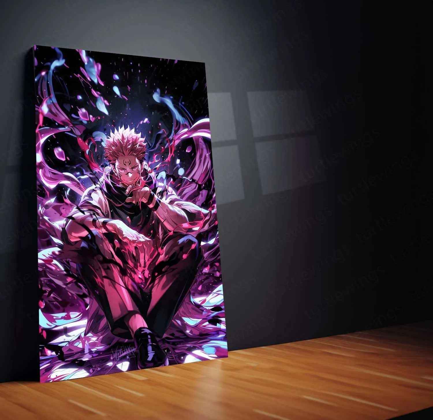 Sukuna Metal Poster – King of Curses | Jujutsu Kaisen Wall Art | Dark Power Decor 2 - TURTLEWINGS