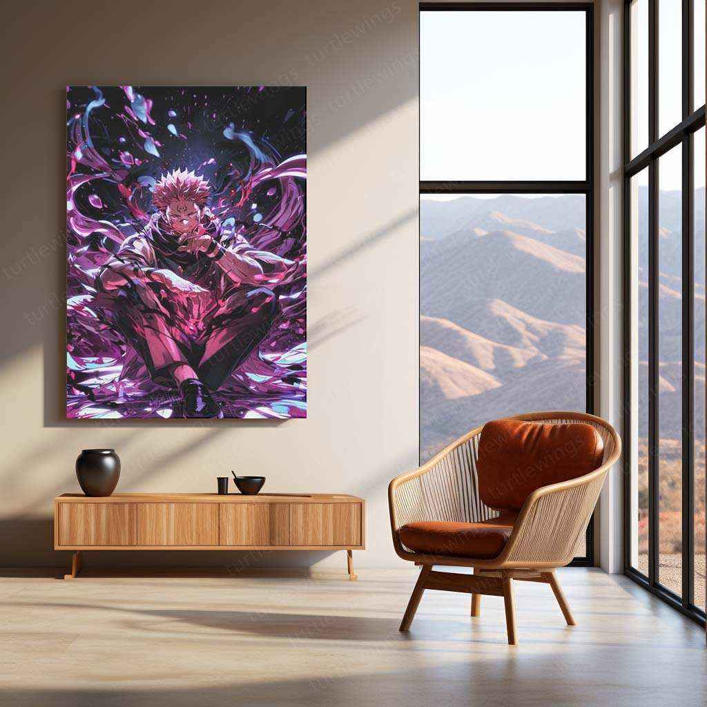 Sukuna Metal Poster – King of Curses | Jujutsu Kaisen Wall Art | Dark Power Decor 2 - TURTLEWINGS