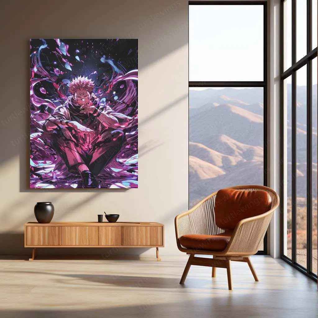 Sukuna Metal Poster – King of Curses | Jujutsu Kaisen Wall Art | Dark Power Decor 2 - TURTLEWINGS
